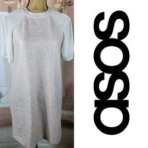Asos Shimmer Tunic Dress with Sheer Sleeves